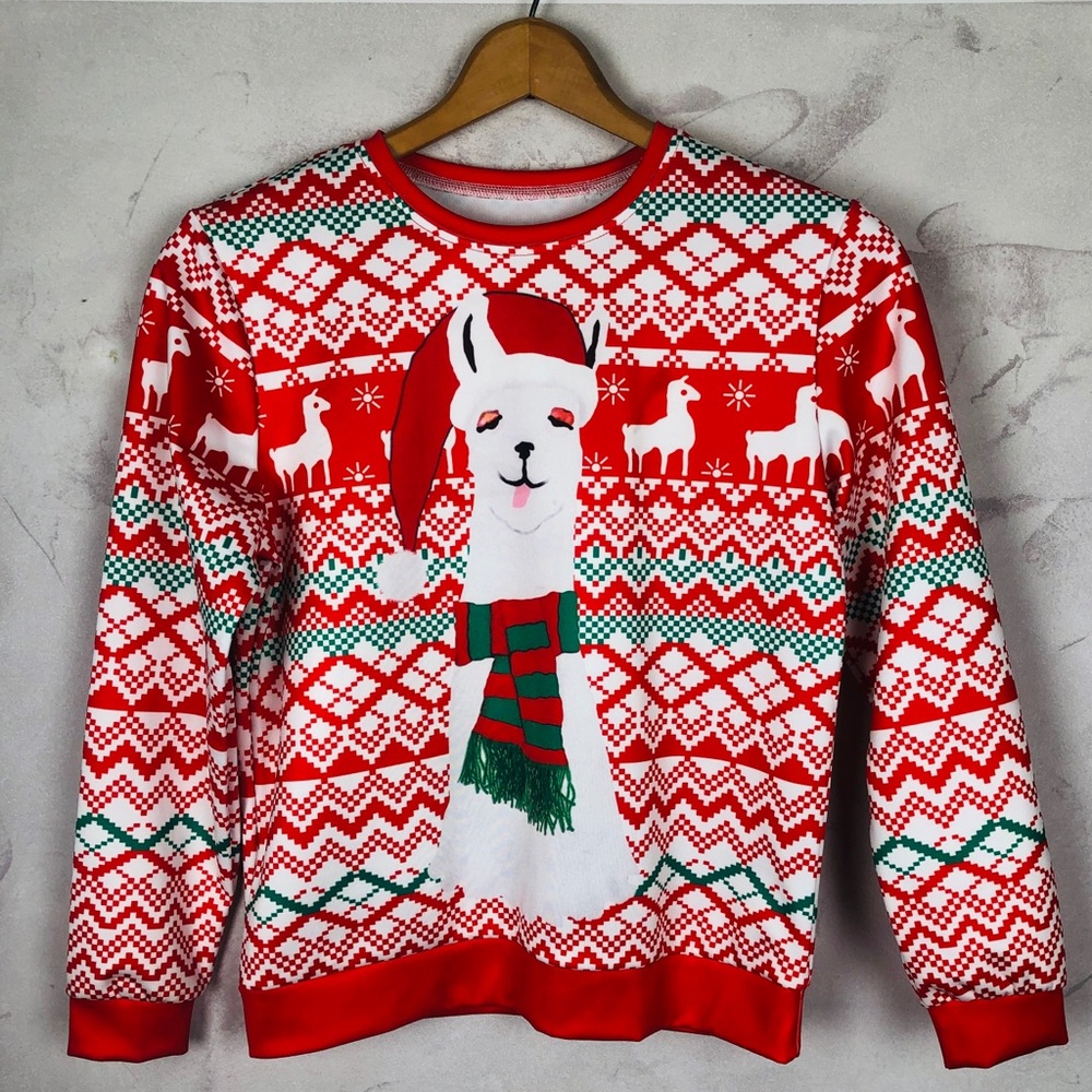 Kids llama Christmas sweater